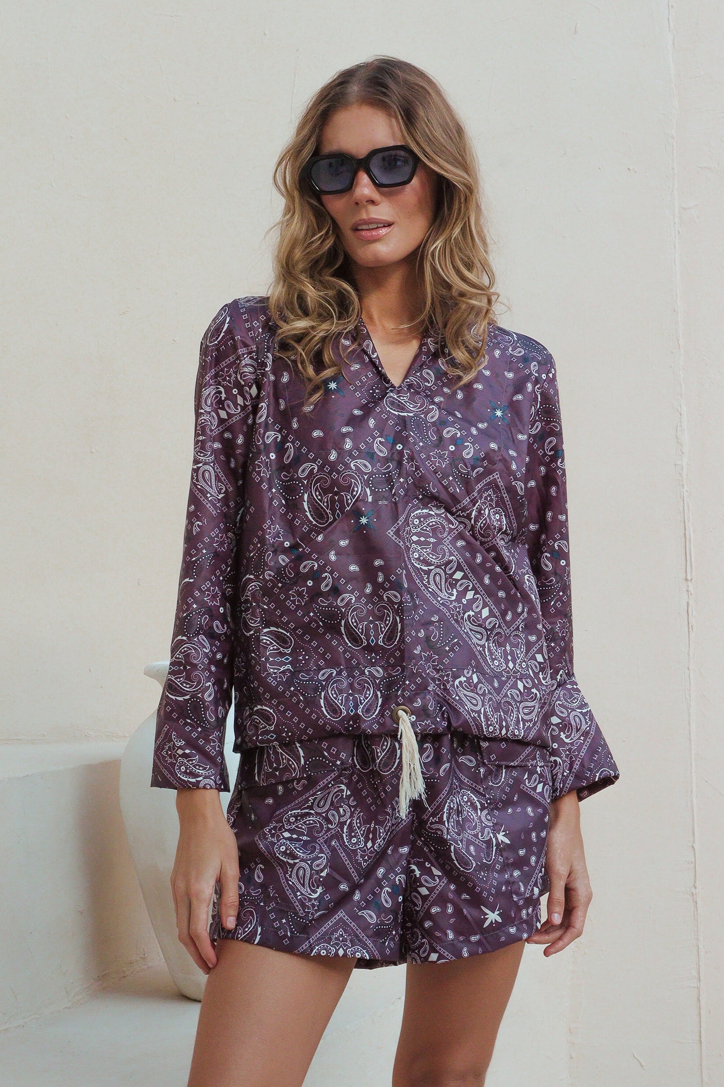 Jaqueta Paisley Raisin