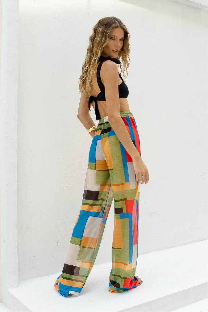 Calça Tule Mosaico de Verão