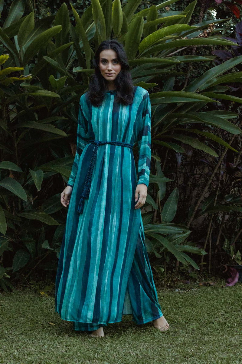 Vestido Manga Tule Voyage Ondas