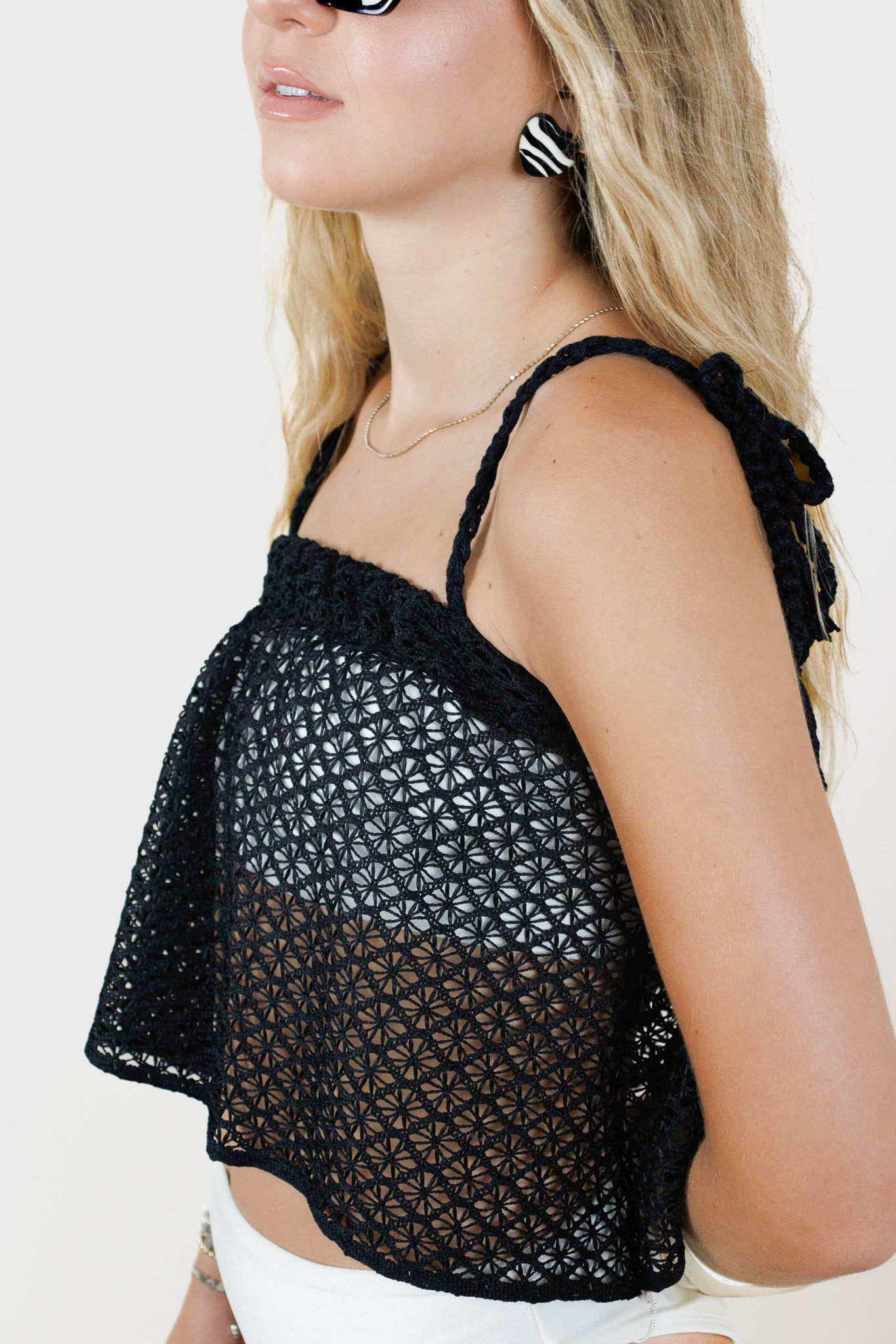 Blusa Renda Guipir Saravá Preta