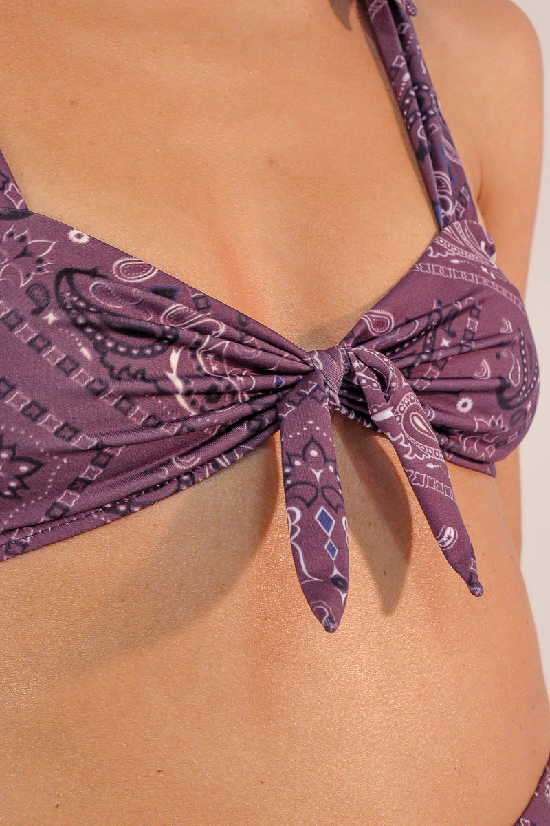 Top Faixa Paisley Raisin