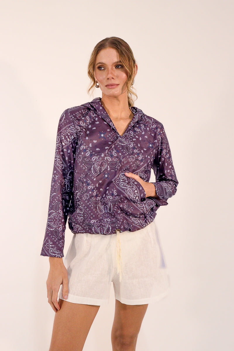 Jaqueta Paisley Raisin