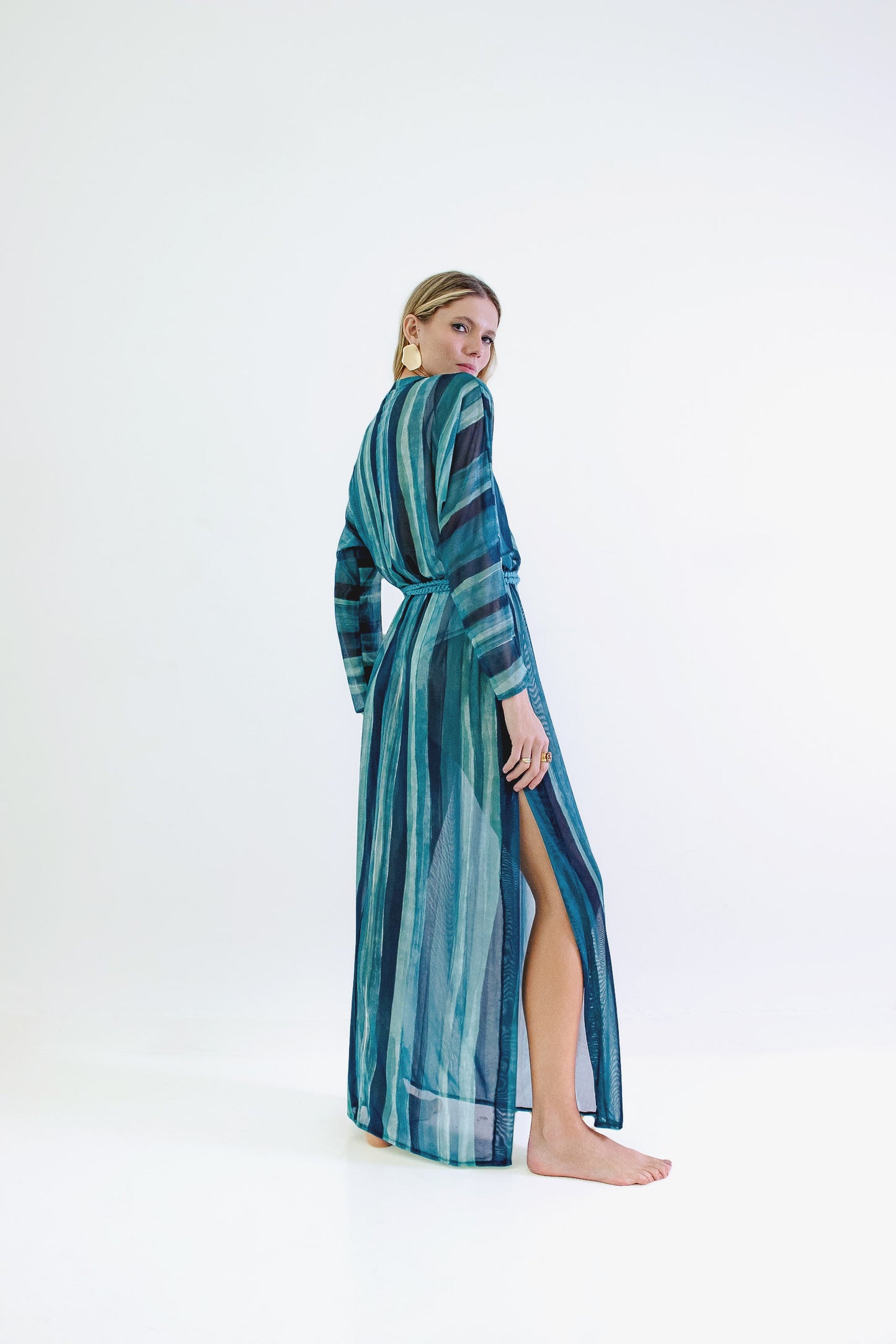 Vestido Manga Tule Voyage Ondas