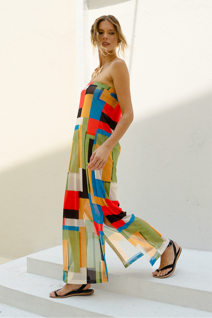 Vestido Tule Mosaico de Verão