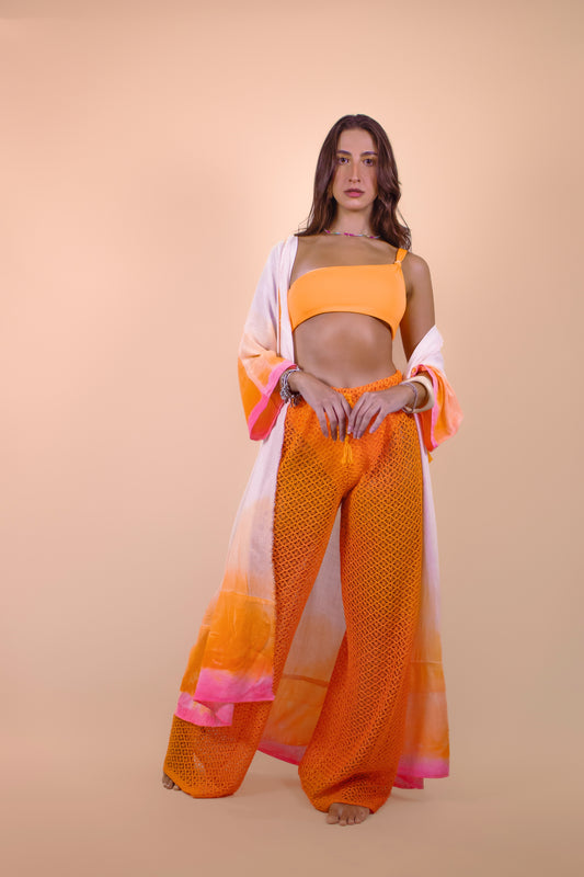 Calça Renda Guipir Axé Laranja