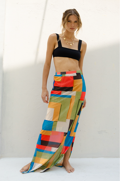 Vestido Tule Mosaico de Verão