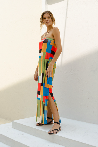 Vestido Tule Mosaico de Verão