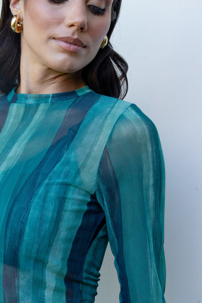 Blusa Manga Tule Voyage Ondas