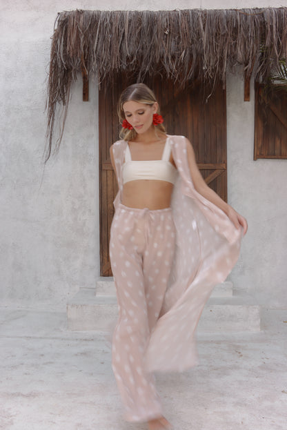 Calça Amarração Creme