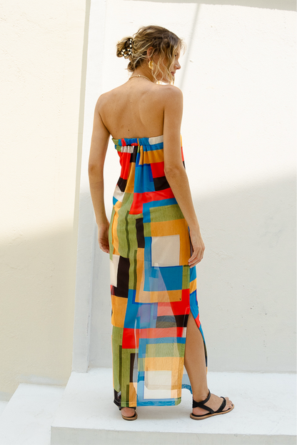 Vestido Tule Mosaico de Verão