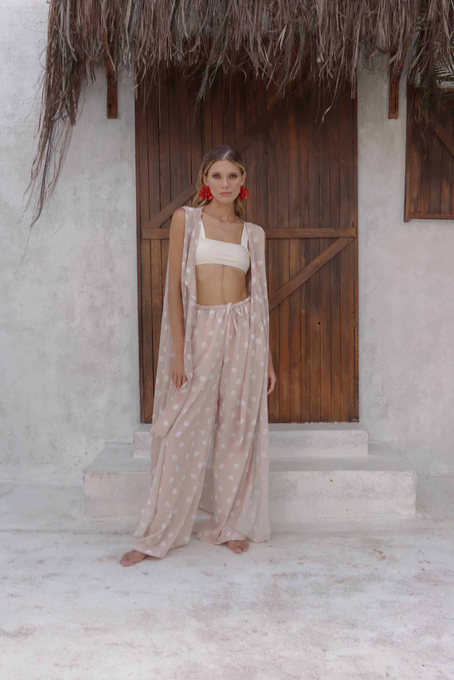 Calça Amarração Creme