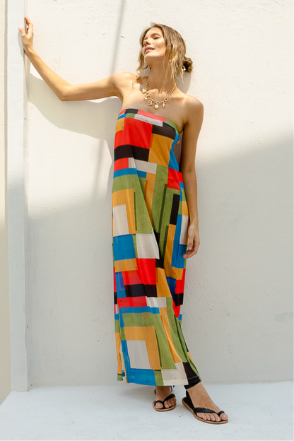 Vestido Tule Mosaico de Verão
