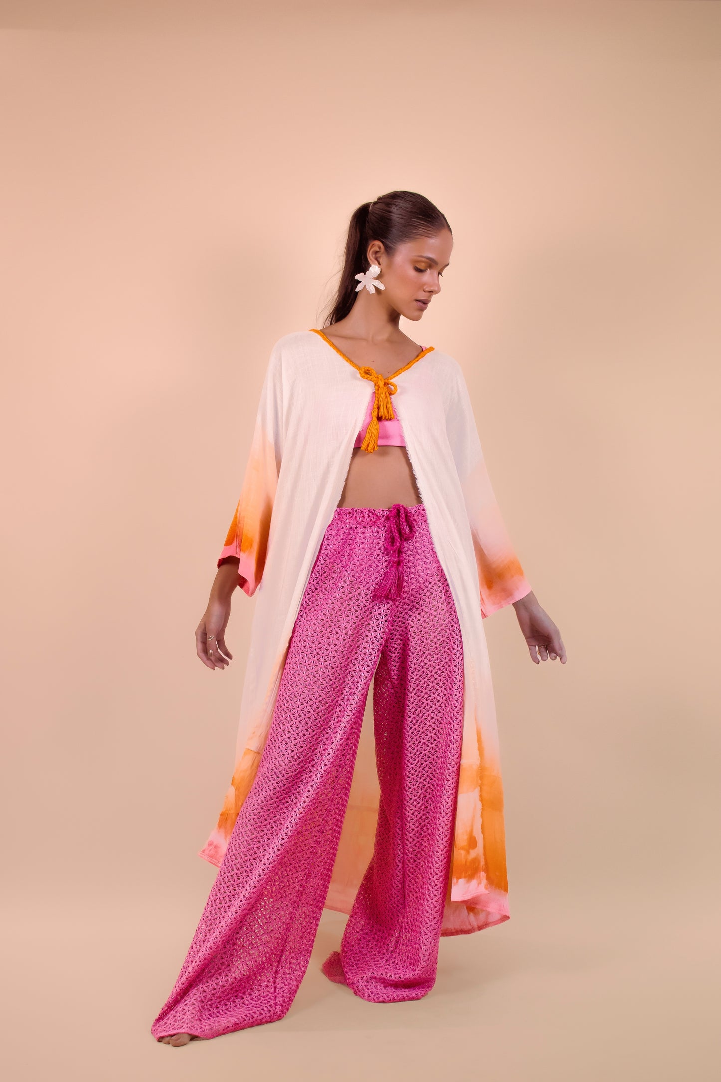 Calça Renda Guipir Mimo Pink