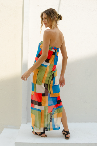 Vestido Tule Mosaico de Verão