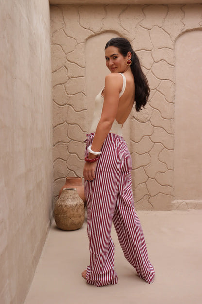 Calça Comfy Listras Vinho