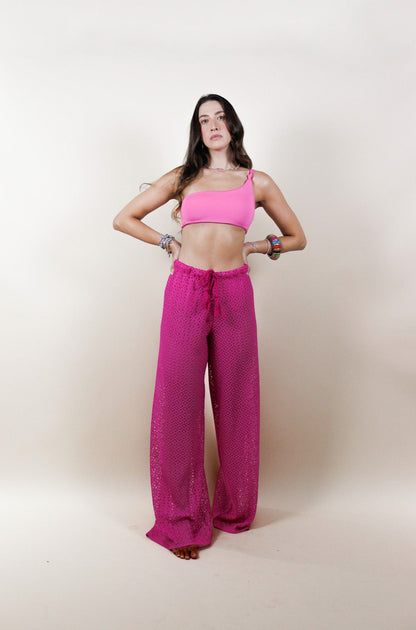 Calça Renda Guipir Mimo Pink