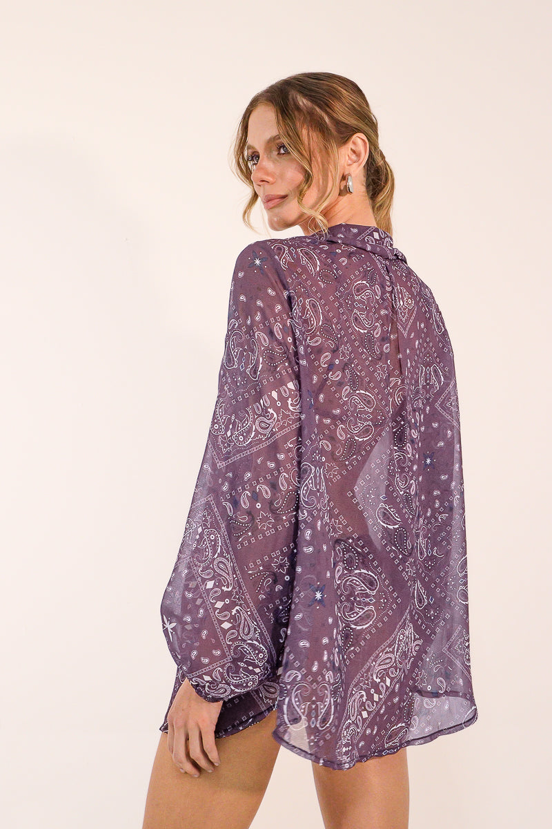 Kimono Paisley Raisin