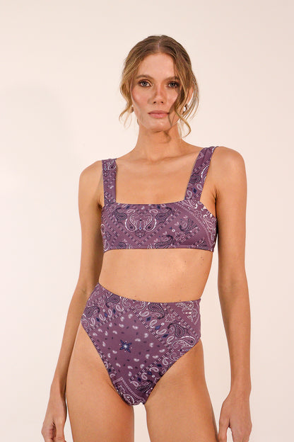 Top Faixa Paisley Raisin