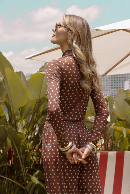 Blusa Manga Tule Cacao Petit