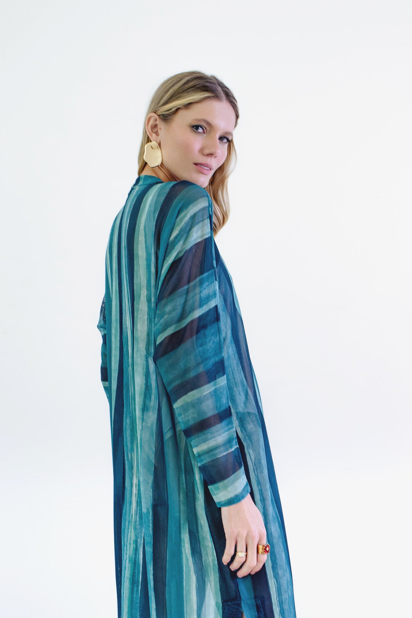 Vestido Manga Tule Voyage Ondas