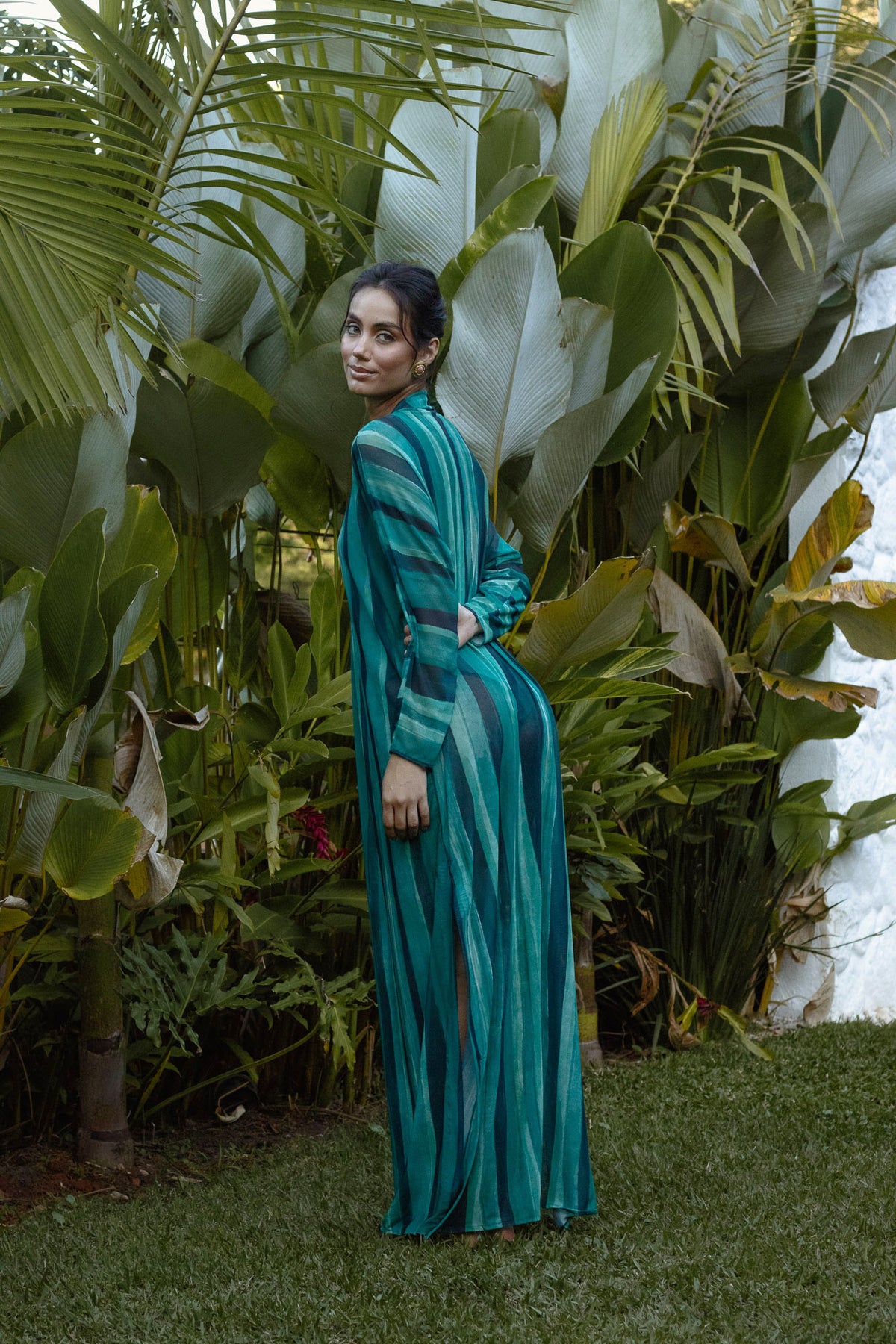 Vestido Manga Tule Voyage Ondas