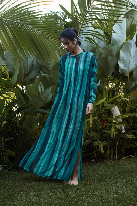 Vestido Manga Tule Voyage Ondas