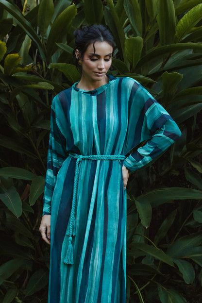 Vestido Manga Tule Voyage Ondas